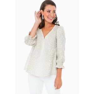 NWOT Tuckernuck Antelope Faye Beige 3/4 Sleeve Blouse Size Small